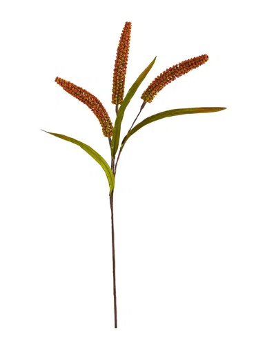 Nearly Natural Set Of Twelve 30in Sorghum Harvest Artificial Flowers In Orange