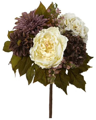 NEARLY NATURAL NEARLY NATURAL SET OF TWO 16IN PEONY, HYDRANGEA & DAHLIA ARTIFICIAL FLOWER  BOUQUET