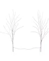 Nearly Natural Set Of Two 2.5ft Pre-lit Artificial White Birch Branches With Warm White 100 Micro Led Lights In Green