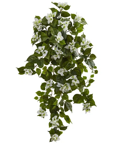 Nearly Natural Set Of Two 37in Bougainvillea Hanging Artificial Plants In Green