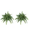 Nearly Natural Set Of Two 40in Boston Ferns In Green