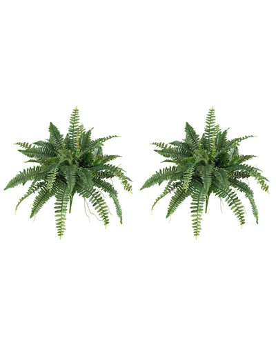 Nearly Natural Set Of Two 40in Boston Ferns In Green