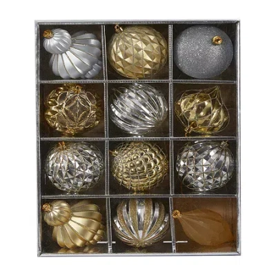 Nearly Natural Shatterproof Tree Gold Box 12-pc. Christmas Ornament In Multi