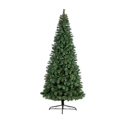 Nearly Natural Slim Snow Tip Faux Pine Christmas Tree In Green