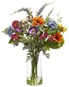 Nearly Natural Spring Garden Floral With Vase In Multi