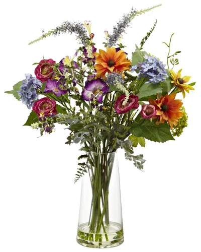 Nearly Natural Spring Garden Floral With Vase In Multi