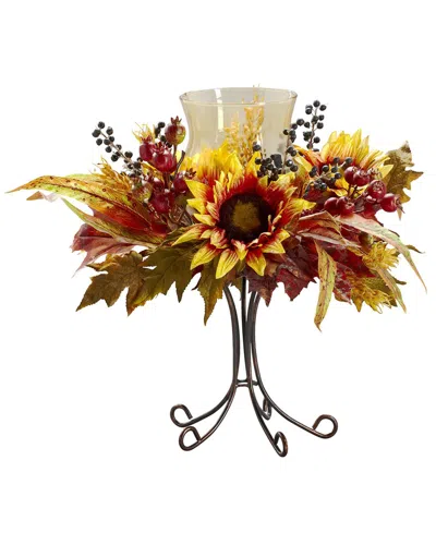Nearly Natural Sunflower Candelabrum In Multi