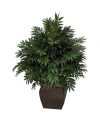 Nearly Natural Triple Bamboo Palm W/ Decorative Planter Silk Plant In Green