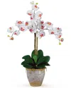 Nearly Natural Triple Phalaenopsis Silk Orchid Flower Arrangement In White