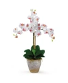 Nearly Natural Triple Phalaenopsis Silk Orchid Flower Arrangement In White