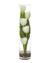 NEARLY NATURAL NEARLY NATURAL TULIPS ARTIFICIAL ARRANGEMENT IN CYLINDER VASE