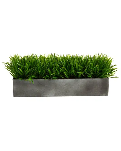 Nearly Natural Wild Grass Artificial Plant In Metal Planter In Green