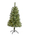 Nearly Natural Wisconsin Slim Snow Tip Pine Artificial Christmas Tree In Green