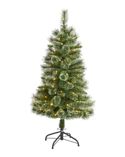 Nearly Natural Wisconsin Slim Snow Tip Pine Artificial Christmas Tree In Green