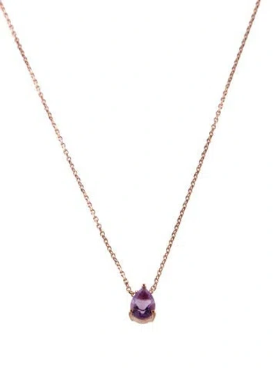 Pre-owned Necklace 10k 1.09ct Amethyst Pendant , 18" In Multi