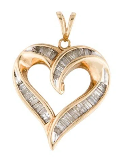 Pre-owned Necklace 10k 1.50ctw Diamond Heart Pendant In Multi