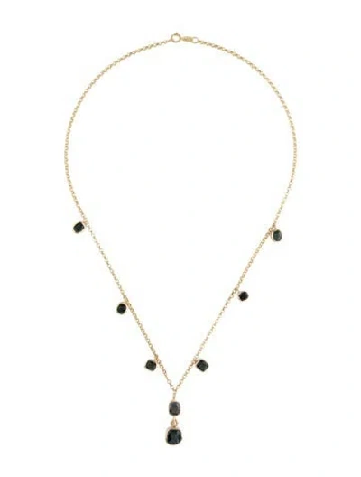 Pre-owned Necklace 10k Blue Spinel Station , 15.5" In Multi