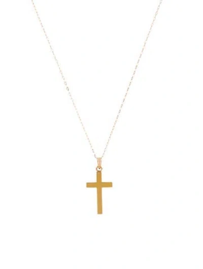 Pre-owned Necklace 10k Cross Pendant , 18" In Multi