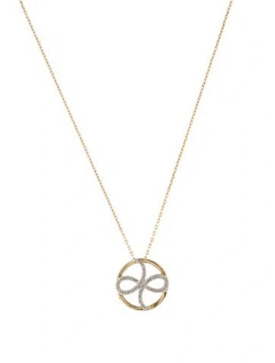 Pre-owned Necklace 10k Diamond Circle Pendant , 18" In Multi