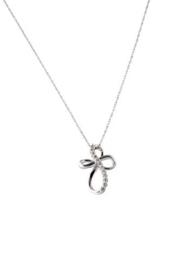 Pre-owned Necklace 10k Diamond Cross Pendant , 18" In Multi