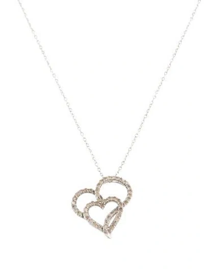 Pre-owned Necklace 10k Diamond Heart Pendant , 18" In Multi