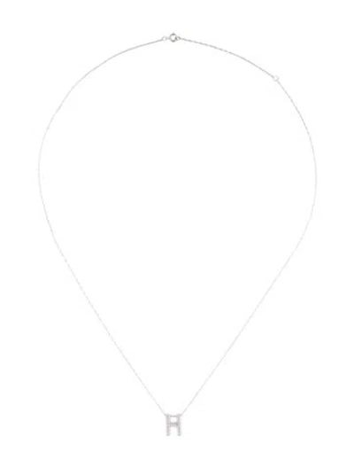 Pre-owned Necklace 10k Diamond Initial H Pendant , 18" In Multi
