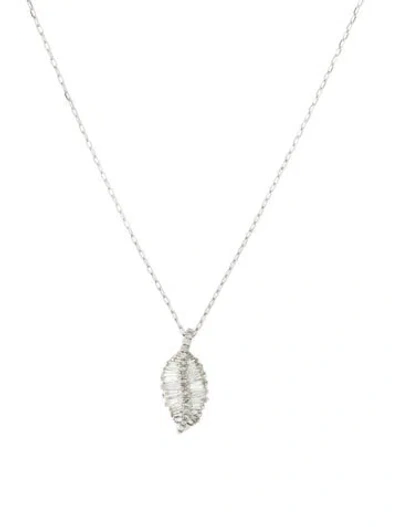 Pre-owned Necklace 10k Diamond Leaf Pendant , 18" In Multi