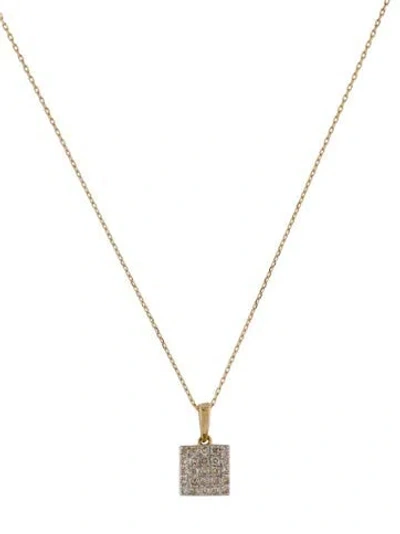 Pre-owned Necklace 10k Diamond Pendant , 16.5" In Multi
