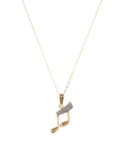 Pre-owned Necklace 10k Diamond Pendant , 17.75" In Multi
