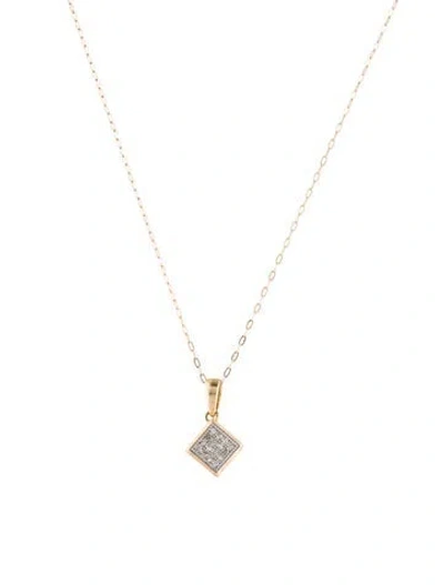 Pre-owned Necklace 10k Diamond Pendant , 18" In Multi