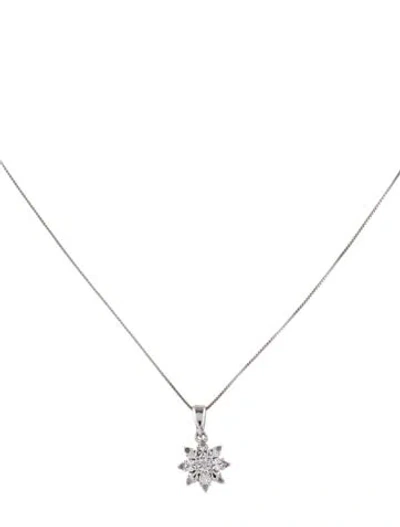 Pre-owned Necklace 10k Diamond Snowflake Pendant , 18" In Multi