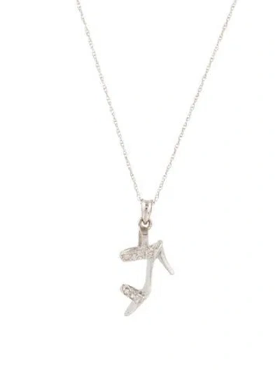 Pre-owned Necklace 10k Diamond Stiletto Pendant , 18.75" In Multi