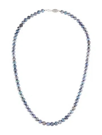 Pre-owned Necklace 10k Dyed Pearl Bead Strand , 17" In Multi