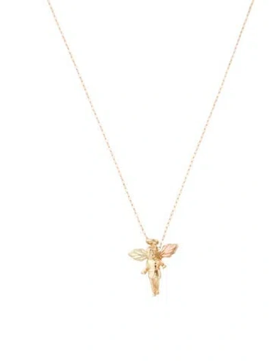 Pre-owned Necklace 10k Guardian Angel Pendant , 18" In Multi