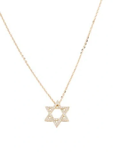 Pre-owned Necklace 10k Lab-grown Diamond Star Of David Pendant , 18" In Multi