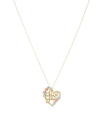Pre-owned Necklace 10k 'love' Heart Pendant , 18" In Multi