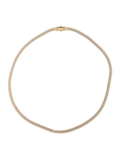 Pre-owned Necklace 10k Moissanite Double Tennis , 20" In Multi