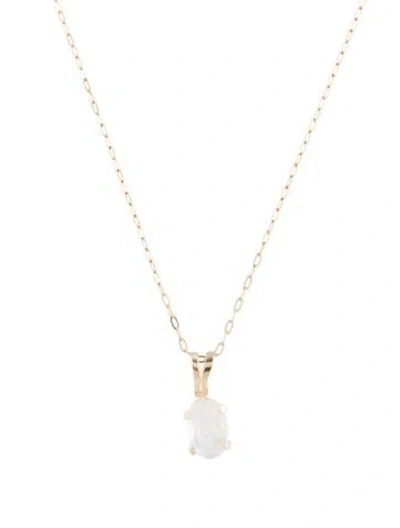 Pre-owned Necklace 10k Moonstone Labradorite Pendant , 17.75" In Multi