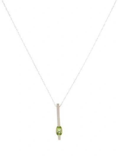 Pre-owned Necklace 10k Peridot Pendant , 15.5" In Multi