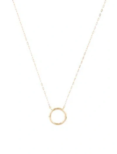 Pre-owned Necklace 10k Petite Circle Pendant , 18" In Multi