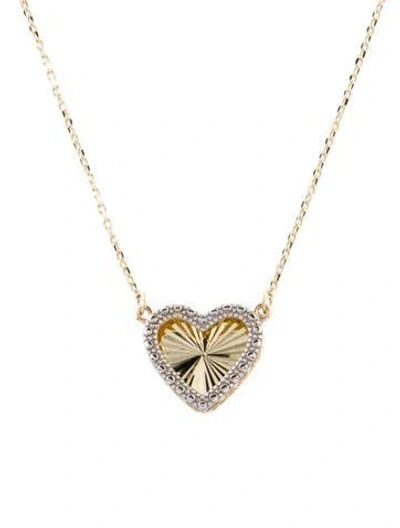 Pre-owned Necklace 10k Two-tone Heart Pendant , 18" In Multi