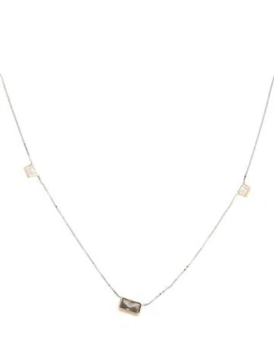 Pre-owned Necklace 1.17ctw Lab-grown Diamond Station , 18.25" In Multi