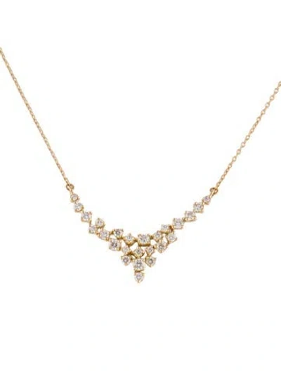 Pre-owned Necklace 14k 0.50ctw. Diamond "v" Pendant , 19" In Multi