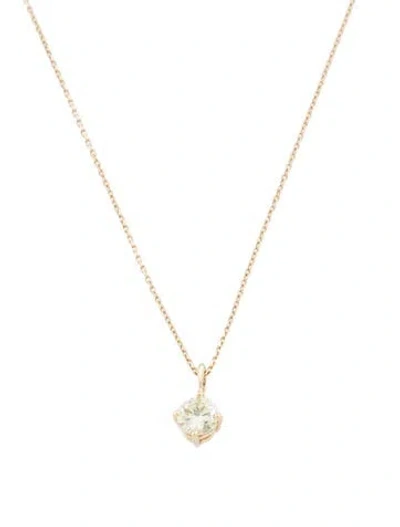 Pre-owned Necklace 14k 0.59ct Diamond Solitaire Pendant, 18.25" In Multi