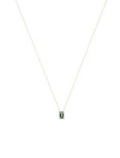 Pre-owned Necklace 14k 1.00ct Tourmaline Slider Pendant , 18" In Multi