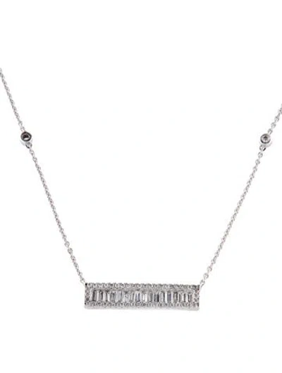 Pre-owned Necklace 14k 1.00ctw Diamond Bar Pendant , 16.25" In Multi