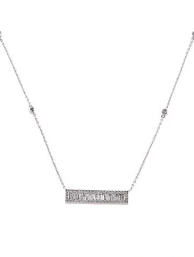 Pre-owned Necklace 14k 1.00ctw Diamond Bar Pendant , 16.25" In Multi