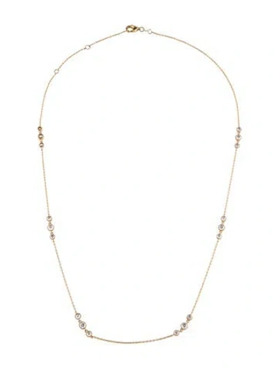 Pre-owned Necklace 14k 1.00ctw Diamond Station , 18" In Multi