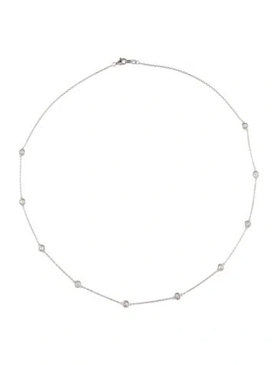 Pre-owned Necklace 14k 1.00ctw Lab-grown Diamond Station , 18" In Multi