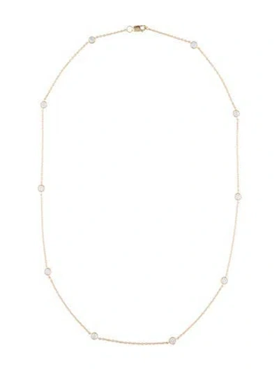 Pre-owned Necklace 14k 1.00ctw Lab-grown Diamond Station , 18" In Multi
